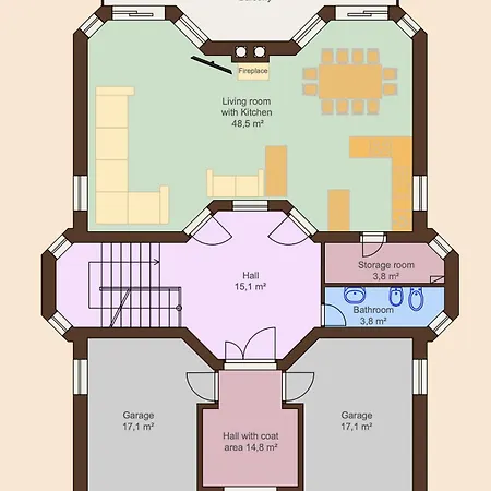 Diamondvilla, 4 Bedroom Apartment, Garden & Lejlighed